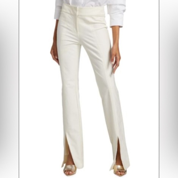 Derek Lam Women’s White Maeve Slit Hem Flare Long New size 8 Pants - Picture 1 of 16
